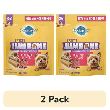 (2 pack) Pedigree Mini Jumbone Beef Flavor, Small Dog Treats, 21 Oz. Bag