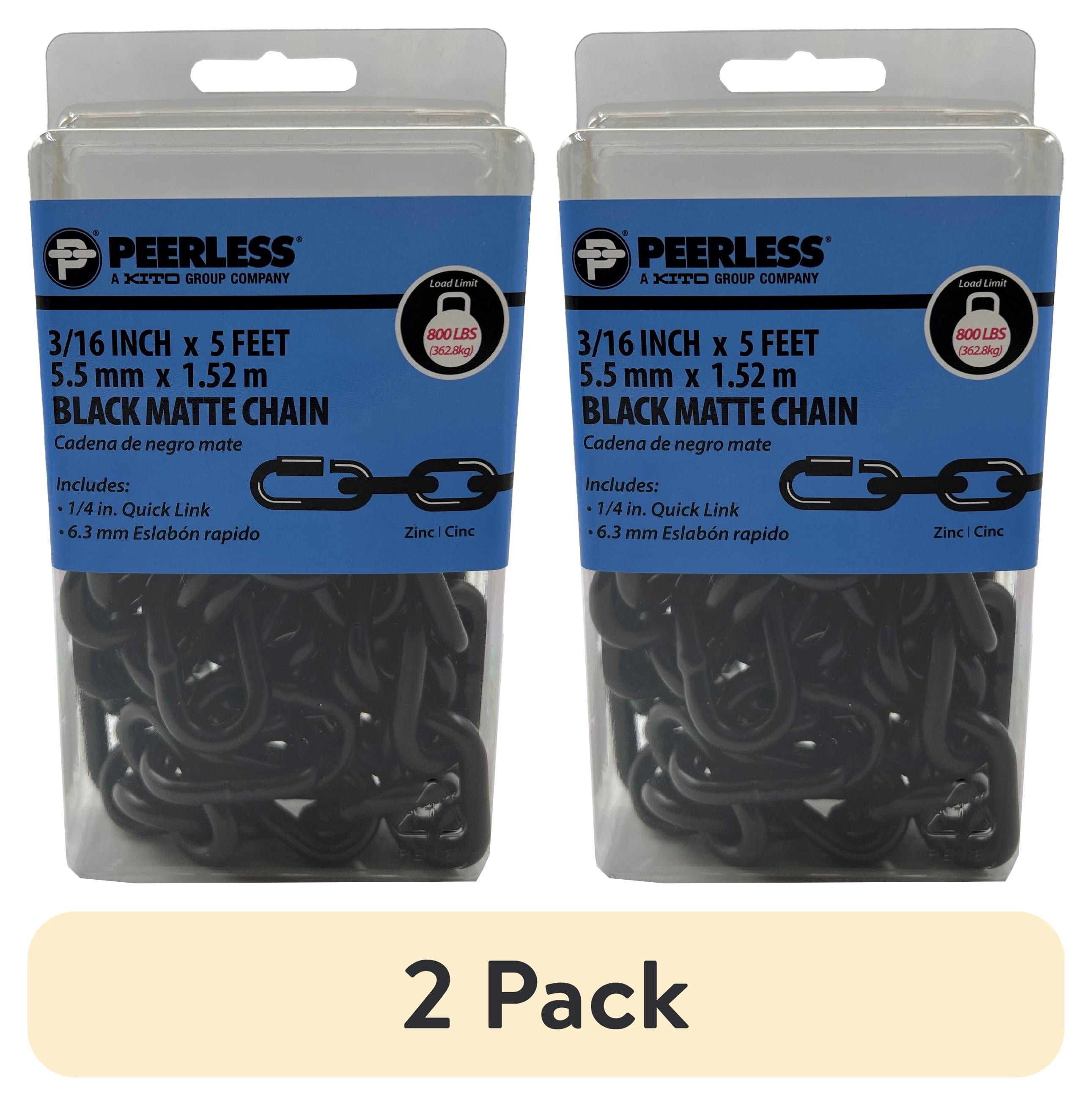 (2 pack) Peerless Chain Black Matte Chain Kit 3/16 in. x 5 ft, #4755205