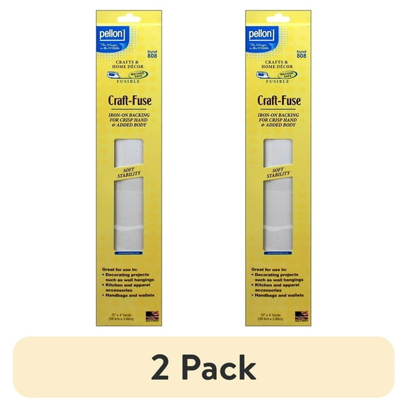 (2 pack) Pellon 808 Craft Fuse Sewing Stabilizer 15"x 4 Yards Precut White