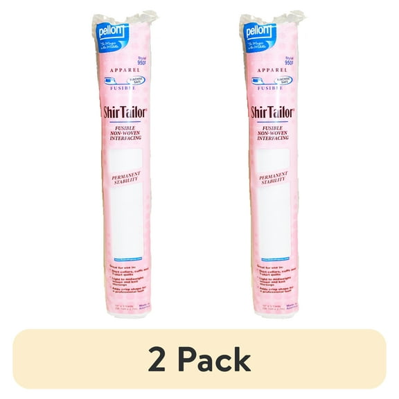 (2 pack) Pellon 950F Midweight Fabric Stabilizer, White 15" x 3 Yards Precut