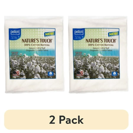 (2 pack) Pellon Cotton Quilting Batting, off-White Twin 72" x 90" Precut