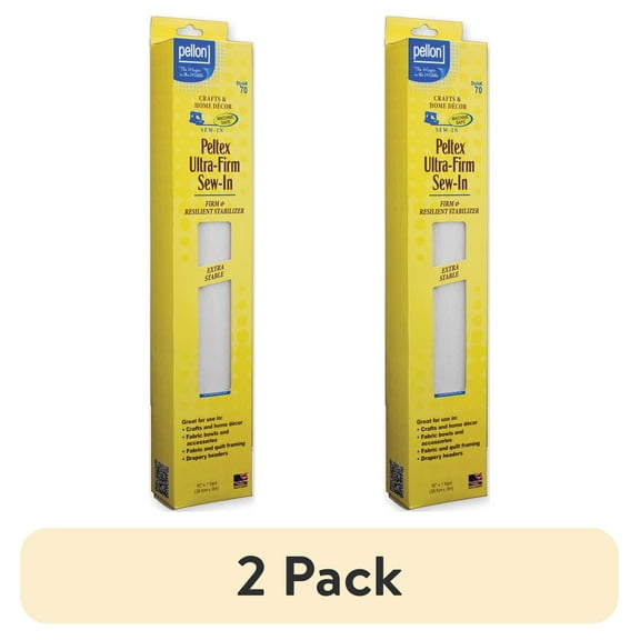 (2 pack) Pellon 70 Peltex Ultra-Firm Sew-In Sewing Stabilizer-15" x 1 Yard Precut Package.