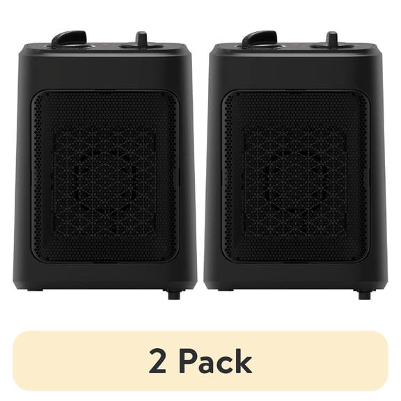 (2 pack) Pelonis 1500W Ceramic Fan-Forced Electric Space Heater, PSH10C2ABB, Black, New