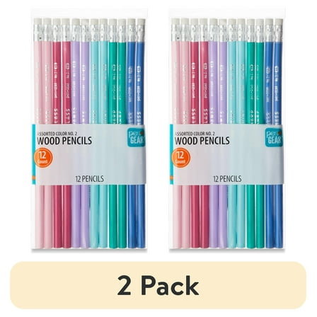 (2 pack) Pen+Gear #2 HB Unsharpened Pencils, 12 Count – Motivational Quotes, Assorted Colors