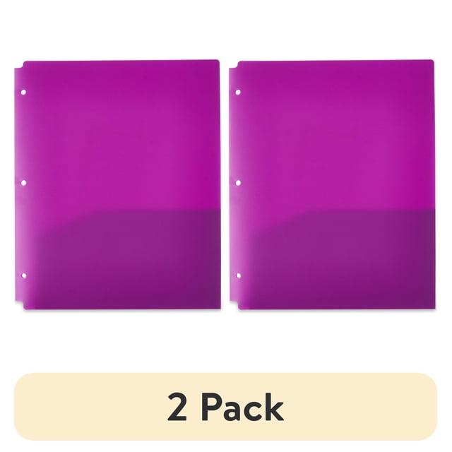(2 pack) Pen+Gear 2-Pocket Poly Folders, Purple, 9.4" x 11.4", 50 Pack