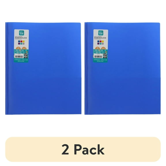 (2 pack) Pen+Gear 2 Pocket Poly Portfolio with Prongs, Multicolor, 10 Count