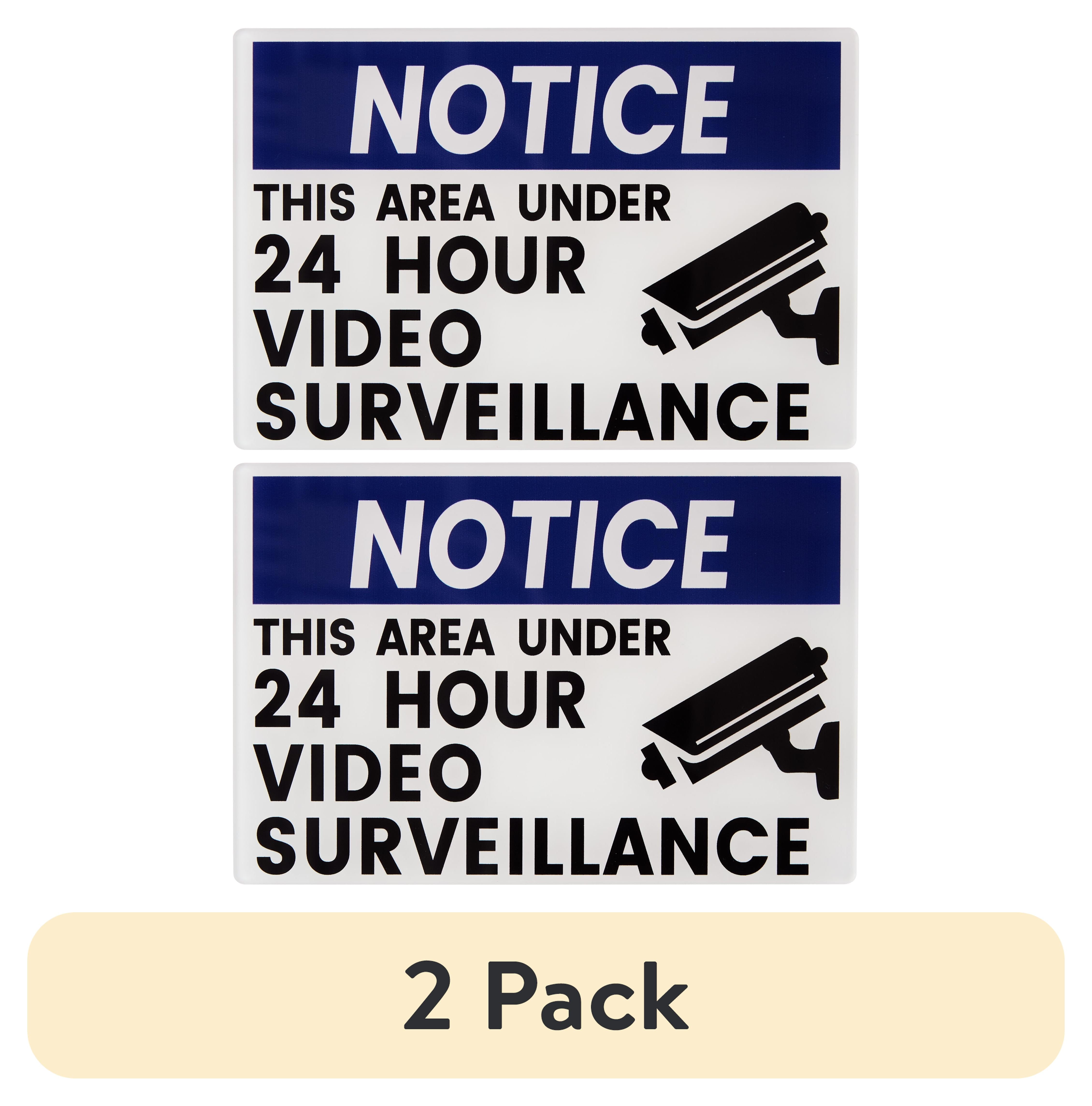 (2 pack) Pen+Gear 24-Hour Video Surveillance Sign, 4 × 6 Inches, White, Weather-Resistant