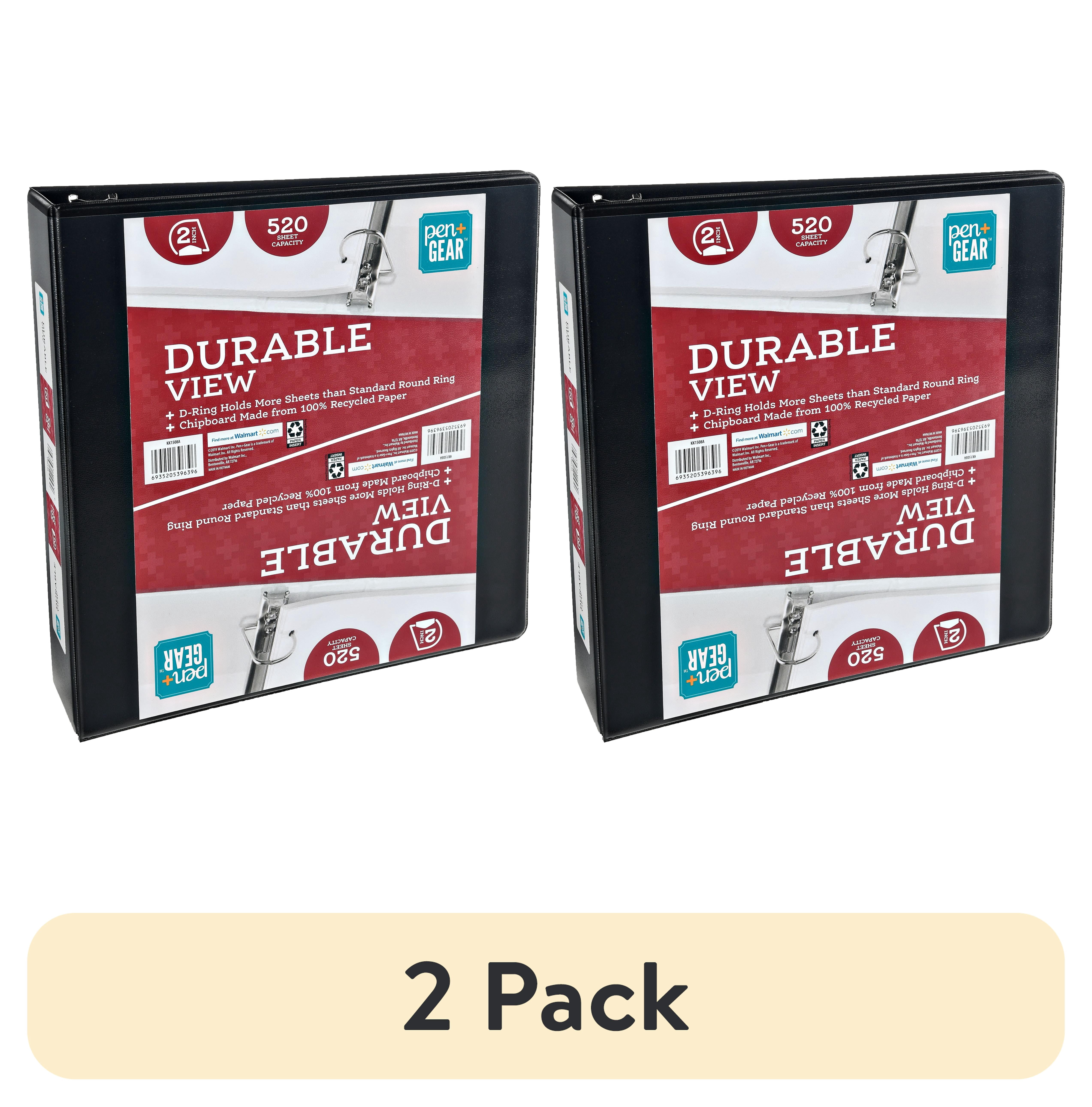 (2 pack) (2 pack) Pen + Gear 3-Ring Durable View Binder, 2” Black, Slant Ring