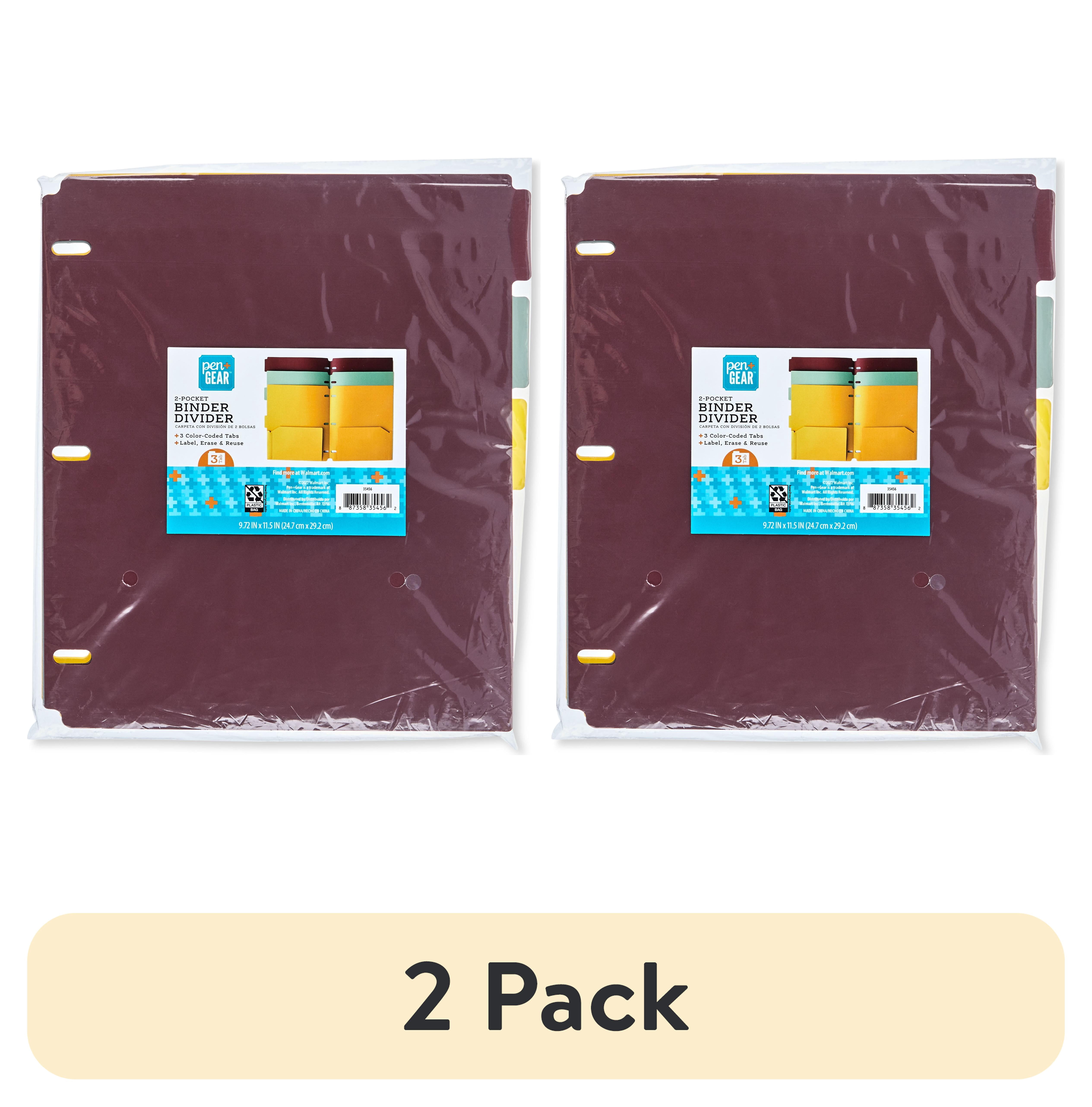(2 pack) Pen+Gear 3-Tab 2-Pocket Binder Dividers, 3 Count, 3 Color