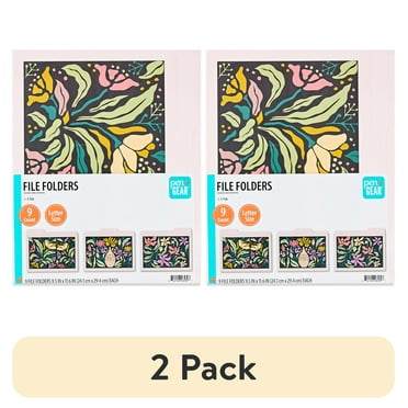 (2 pack) Pen+Gear 3-Tab File Folders, Letter Size, Multi-Color Floral, 9 Count, 9.5"x11.6"