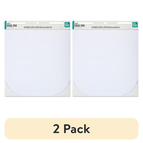 (2 pack) Pen+Gear Blank Easel Pad, 20" x 20", 30 Sheets, 1 Pad