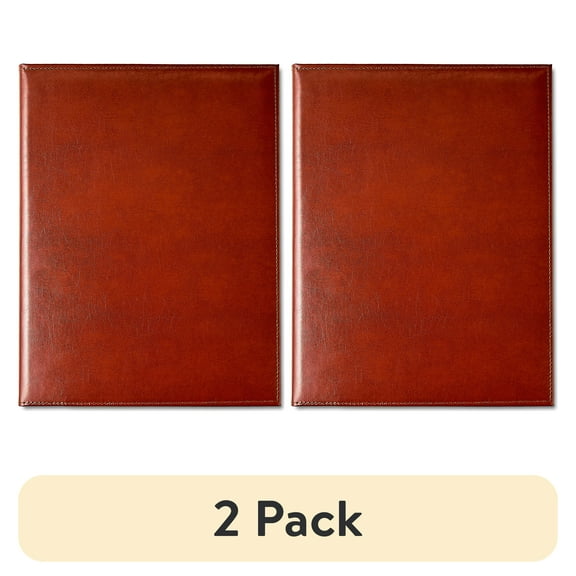 (2 pack) Pen+Gear Bonded Leather Padfolio, Brown, 9.5 in x 12.25 in, 1 College Ruled Writing Pad Included