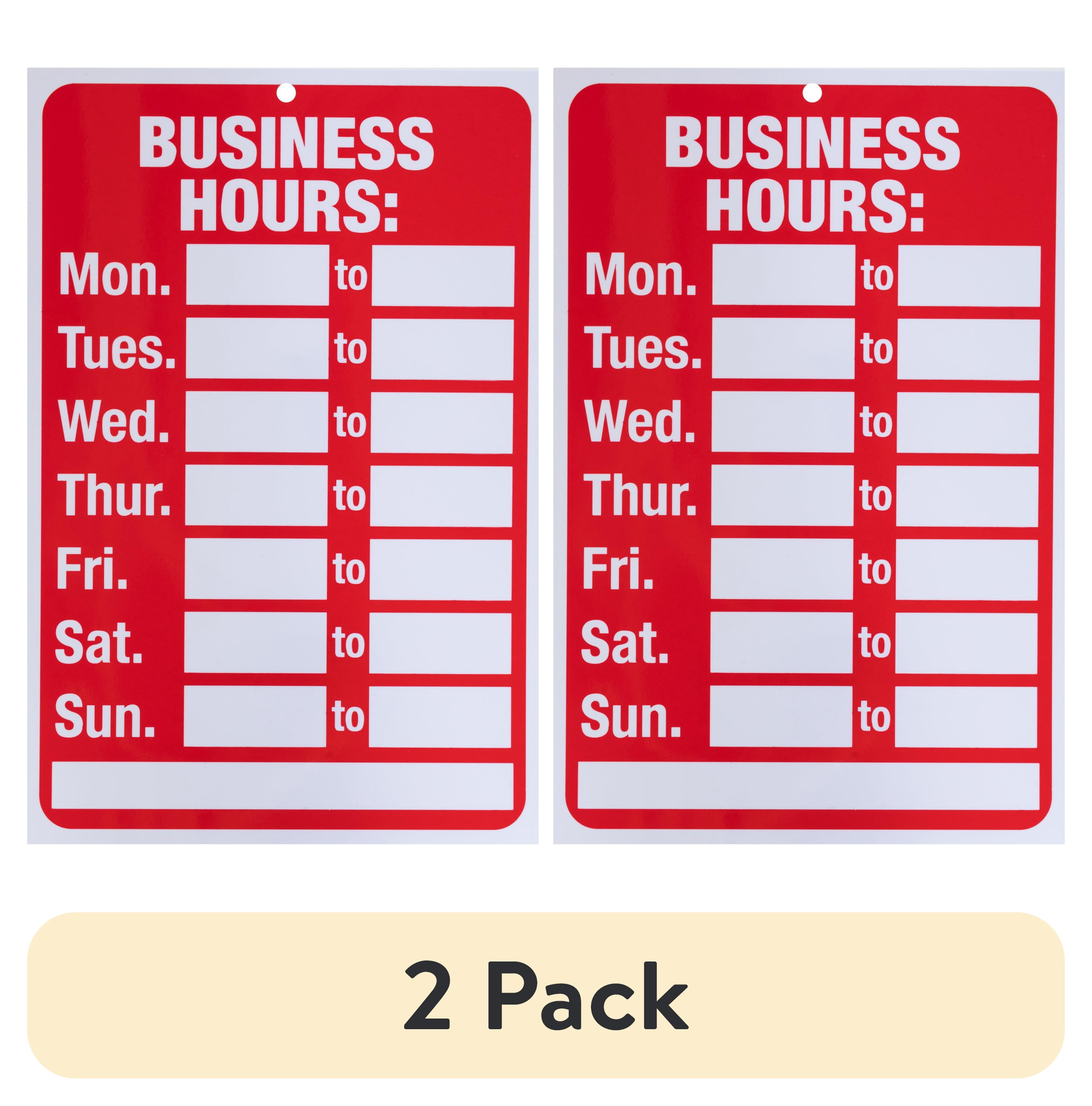 (2 pack) Pen+Gear Business Operating Hours Sign, 8