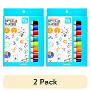 (2 pack) Pen+Gear Dry Erase Markers, Chisel Tip, Assorted Ink Colors, 8 Count