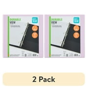 (2 pack) Pen+Gear Durable View 1.5-Inch Lilac D-Ring Binder with 375 Sheet Capacity