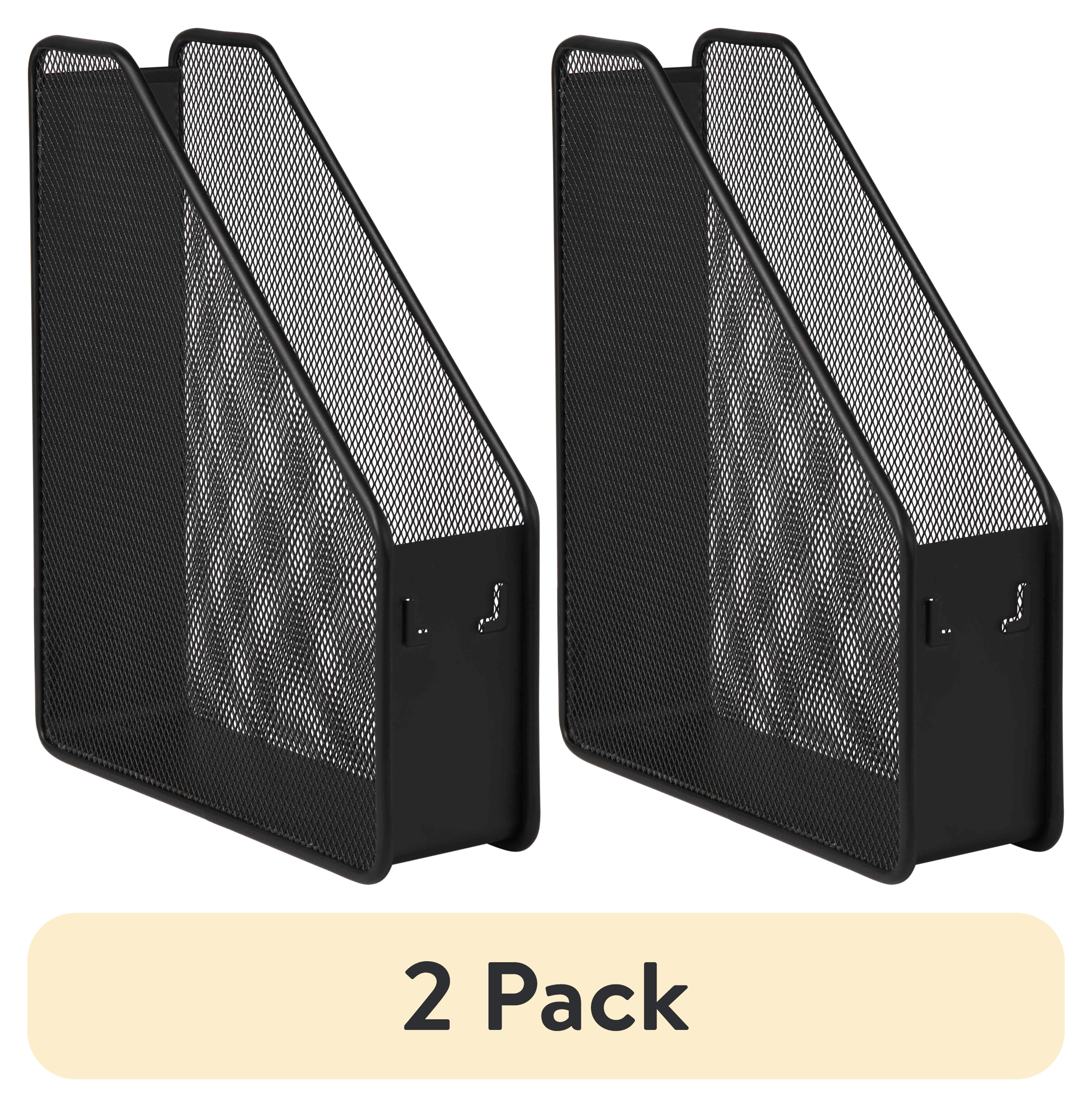 (2 pack) Pen+Gear, File Organizers, Metal Mesh Magazine File Holder, Black, One Compartment
