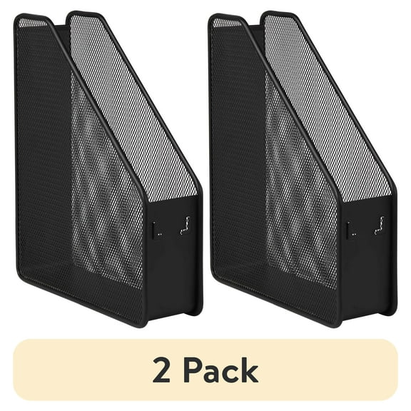 (2 pack) Pen+Gear, File Organizers, Metal Mesh Magazine File Holder, Black, One Compartment
