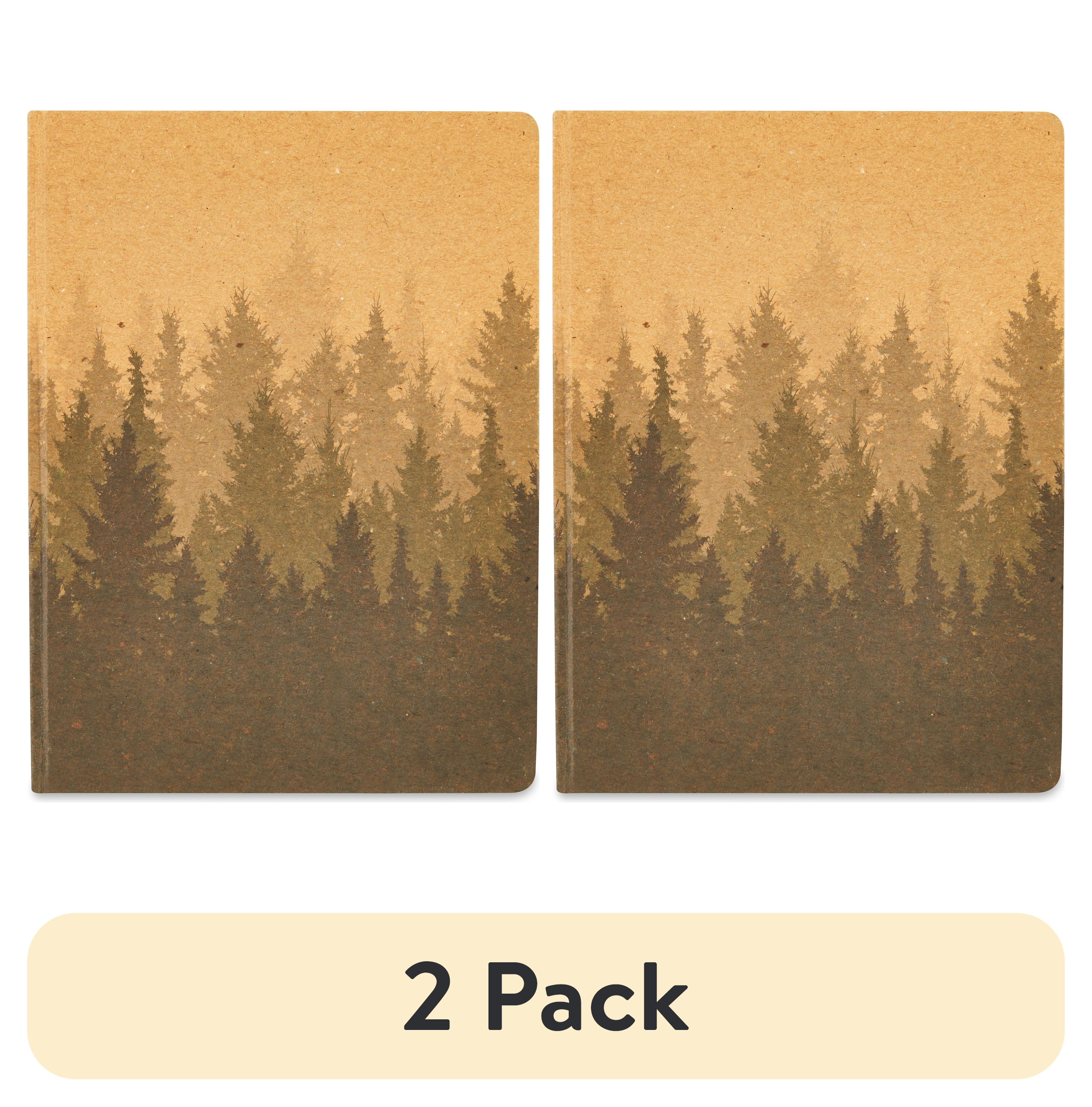 (2 pack) Pen+Gear Hardcover Paper Journal, Brown Forest Design Cover, 192 Ruled Pages