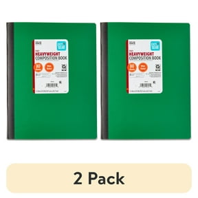 (2 pack) Pen+Gear Heavyweight Wide Ruled Poly Composition Book, 7.5 in x 9.75 in, Green, 80 Sheets