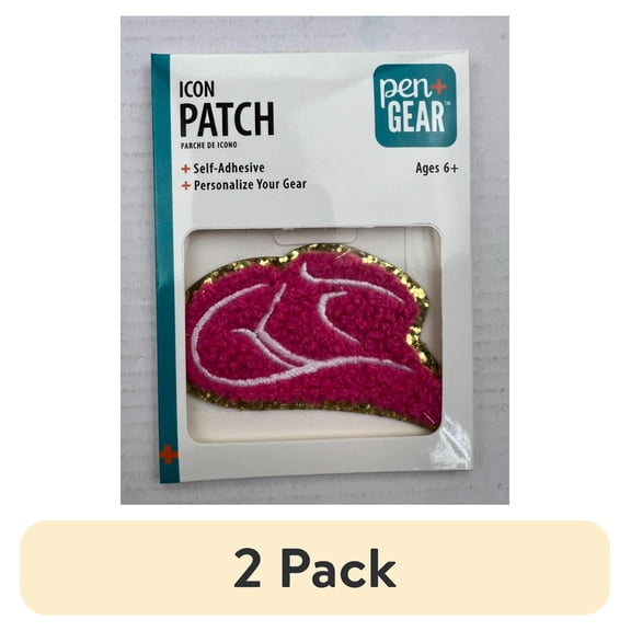 (2 pack) Pen+Gear Icon Patch Sticker 'Cowboy Hat' Pink, Chenille