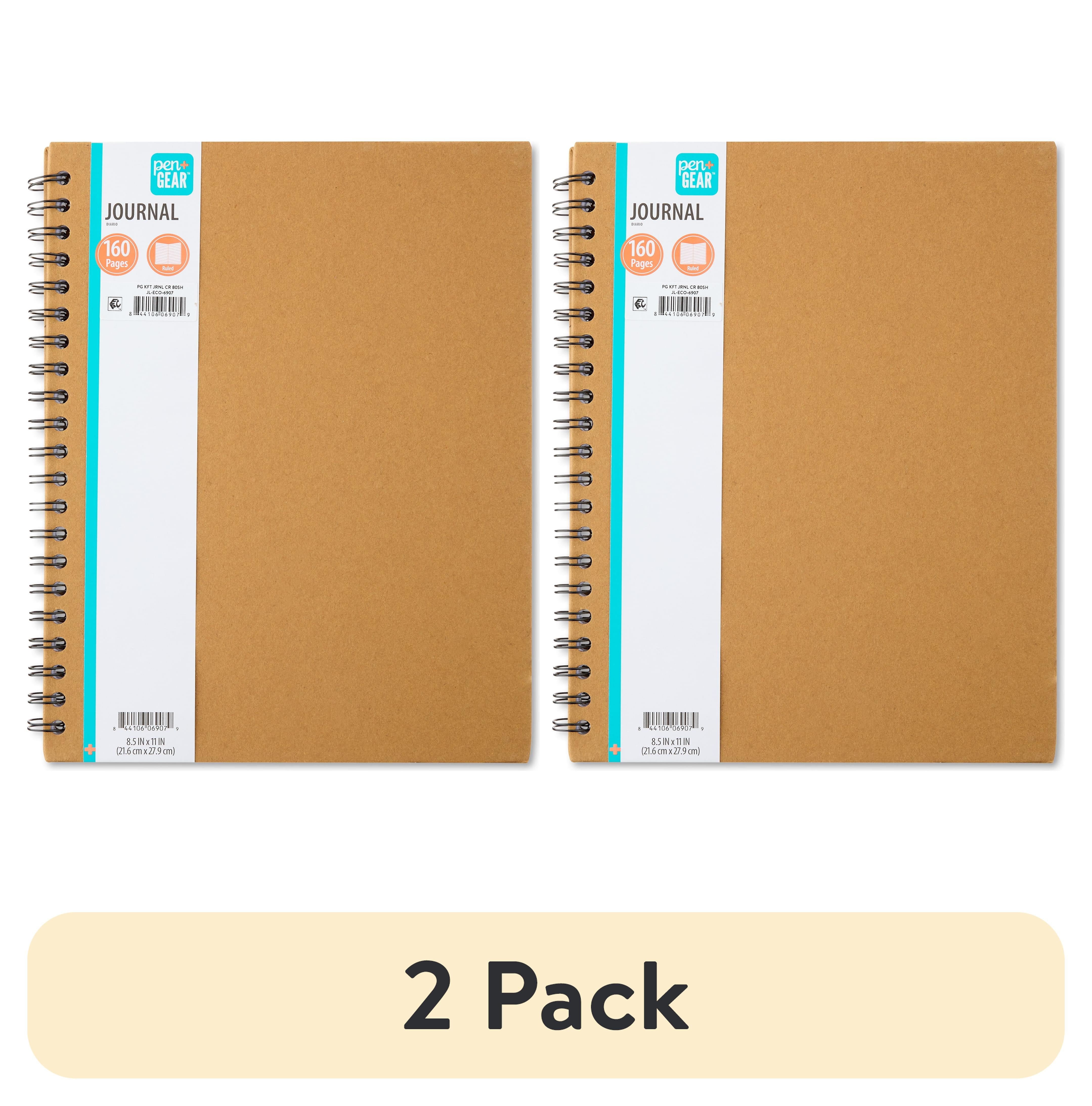 (2 pack) Pen+Gear Kraft Wire Journal, 8.5 in x 11 in, College Rule, 80 Sheets