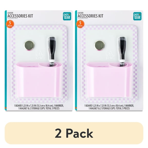 (2 pack) Pen+Gear 5.25" x 7.25 "Lavender Locker Accessories Set for Teens, 5 Pieces