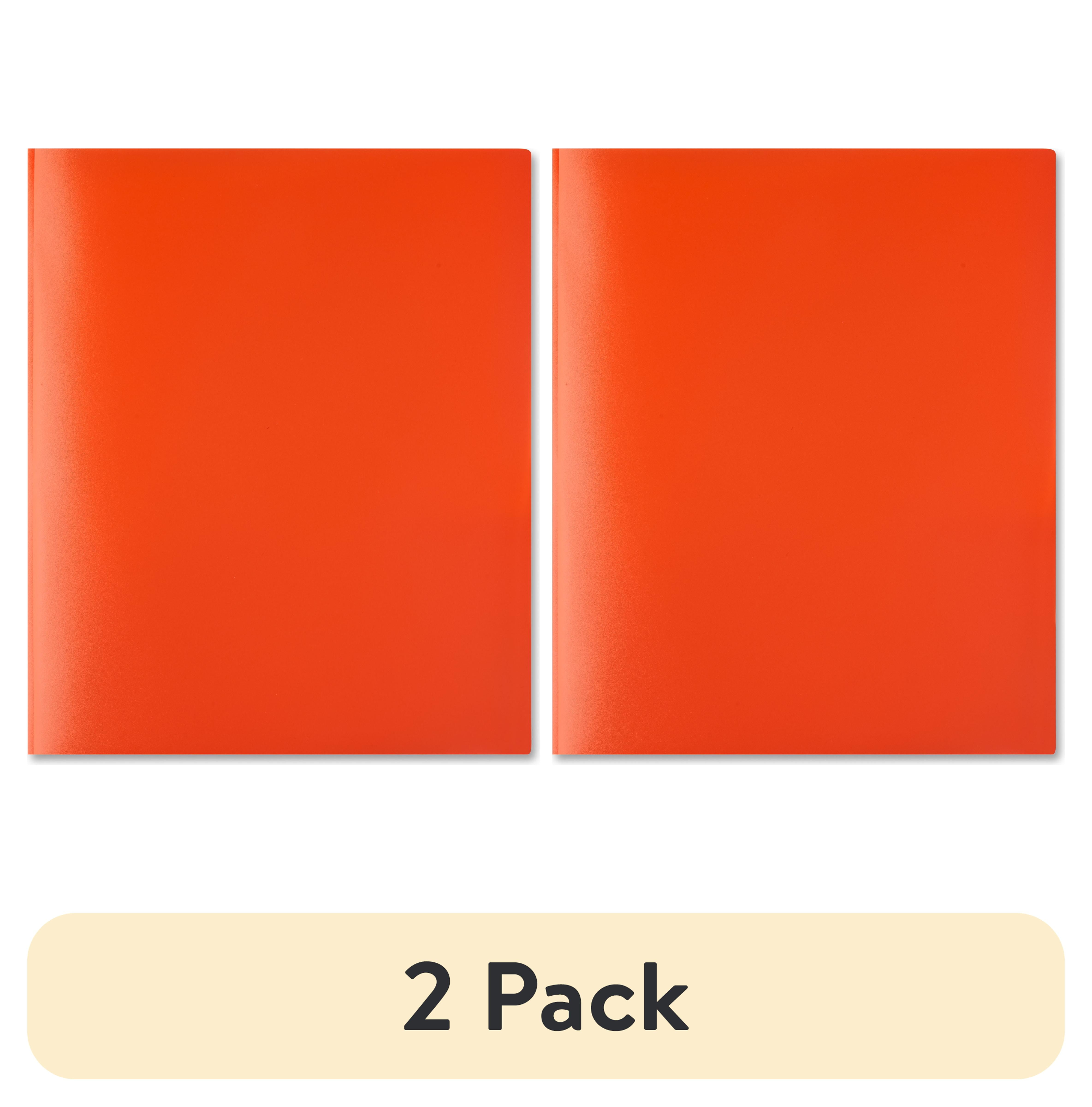(2 pack) Pen+Gear Letter Size 3-Prong 2-Pocket Poly Folder, 8.5" x 11", Orange