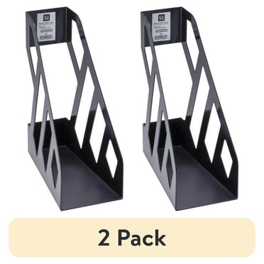 (2 pack) Pen + Gear Magazine File Holder, Plastic, Black, 11.45" Height