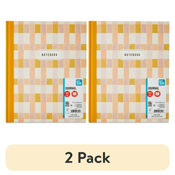 (2 pack) Pen+Gear Multicolor Checkerboard Journal with Cloth Binding, 8" x 10", 192 Pages, Adult
