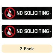 (2 pack) Pen+Gear No Soliciting Sign, 2×8 inch, Black Color, 1 Pack