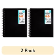 (2 pack) Pen+Gear College Ruled 5-Subject Poly Notebook, 6" x 8.26", Black, 150 Sheets