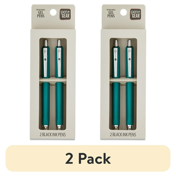 (2 pack) Pen+Gear Retractable Gel Pens, Black Ink, 2 Count 0.7MM