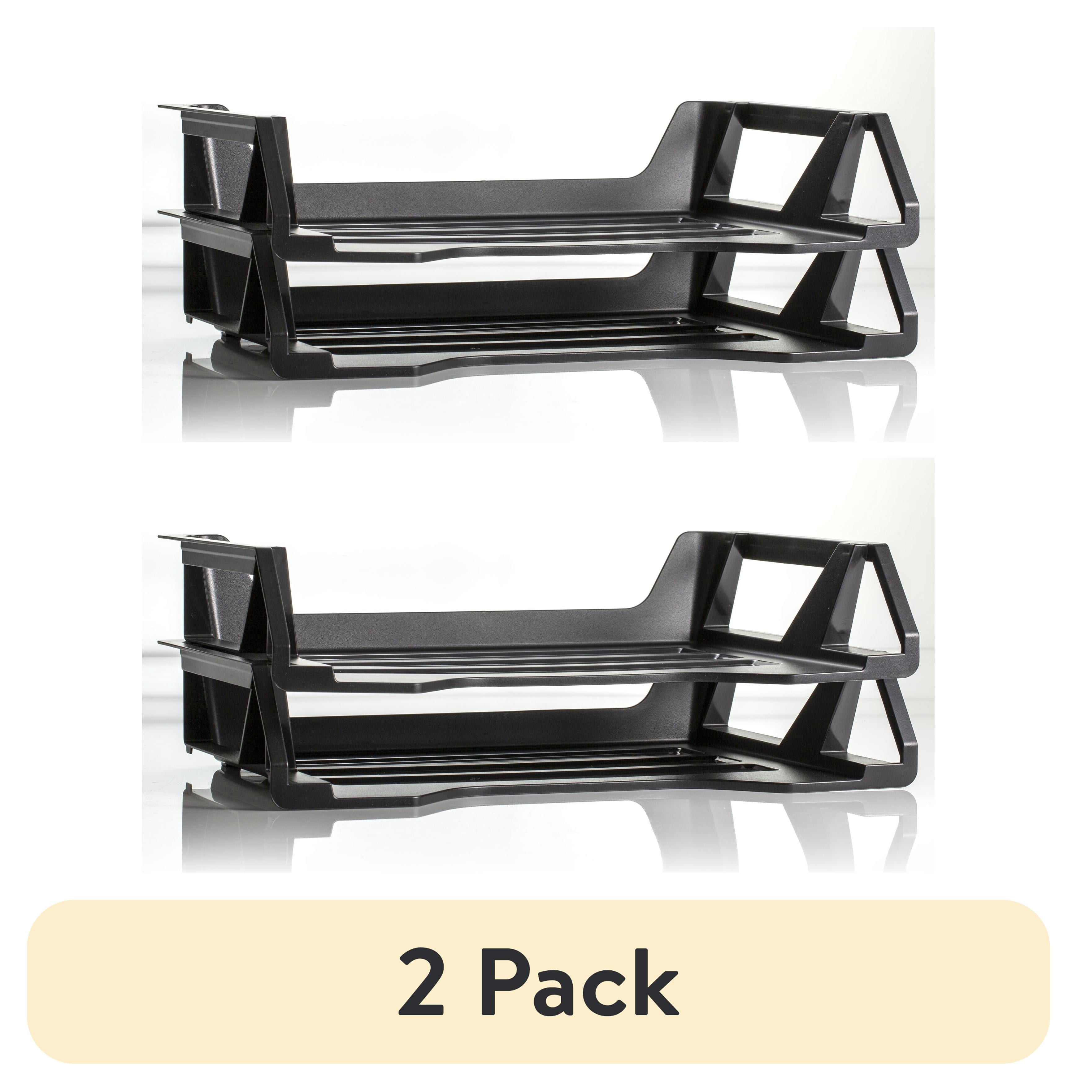 (2 pack) Pen + Gear Side-Loading Letter Trays, 2 Pack, Plastic, Black