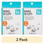 (2 pack) Pen+ Gear Specialist ID Badge Clips with Vinyl Strap and Metal Bulldog Clip Clear,12ct