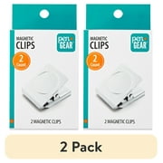 (2 pack) Pen+Gear Square Magnetic Clips, Silver, 2 Count