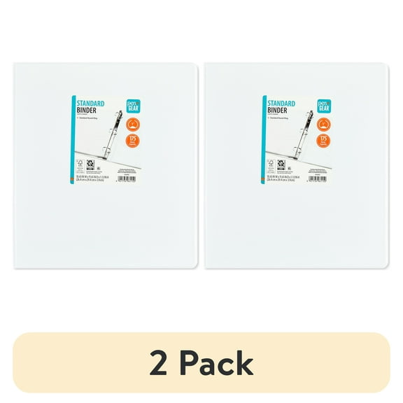 (2 pack) Pen+Gear 1" 3-Ring Standard Binder, White