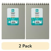 (2 pack) Pen+Gear Top Spiral Bound Journal, Gray, 6 in x 9 in, 80 Sheets, College Ruled