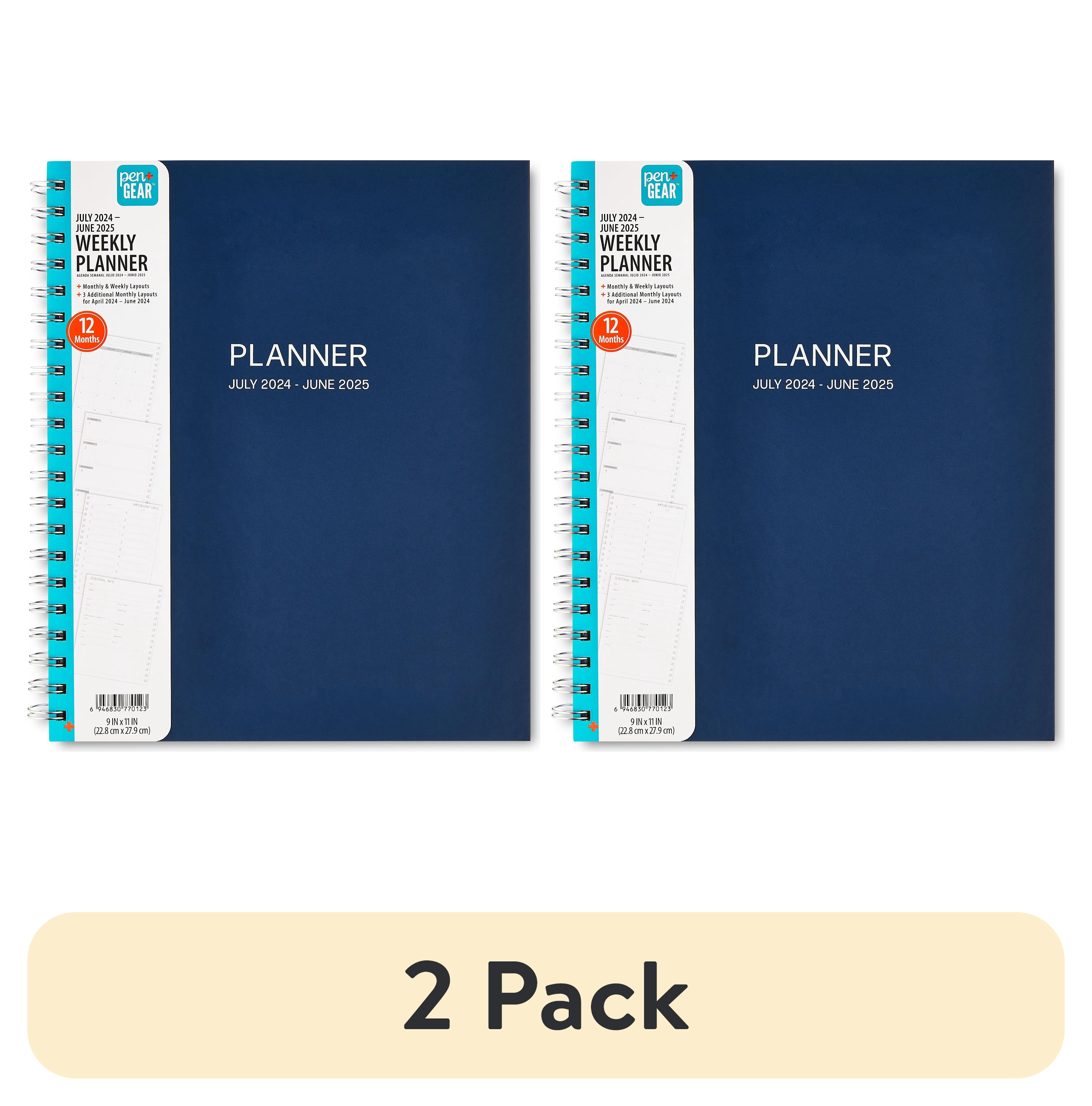 (2 pack) Pen+Gear Weekly Planner, 9" x 11", Navy Blue, July 2024 to June 2025