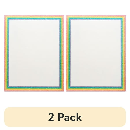 (2 pack) Pen+Gear White Poster Board with Rainbow Glitter Frame, 22" x 28"