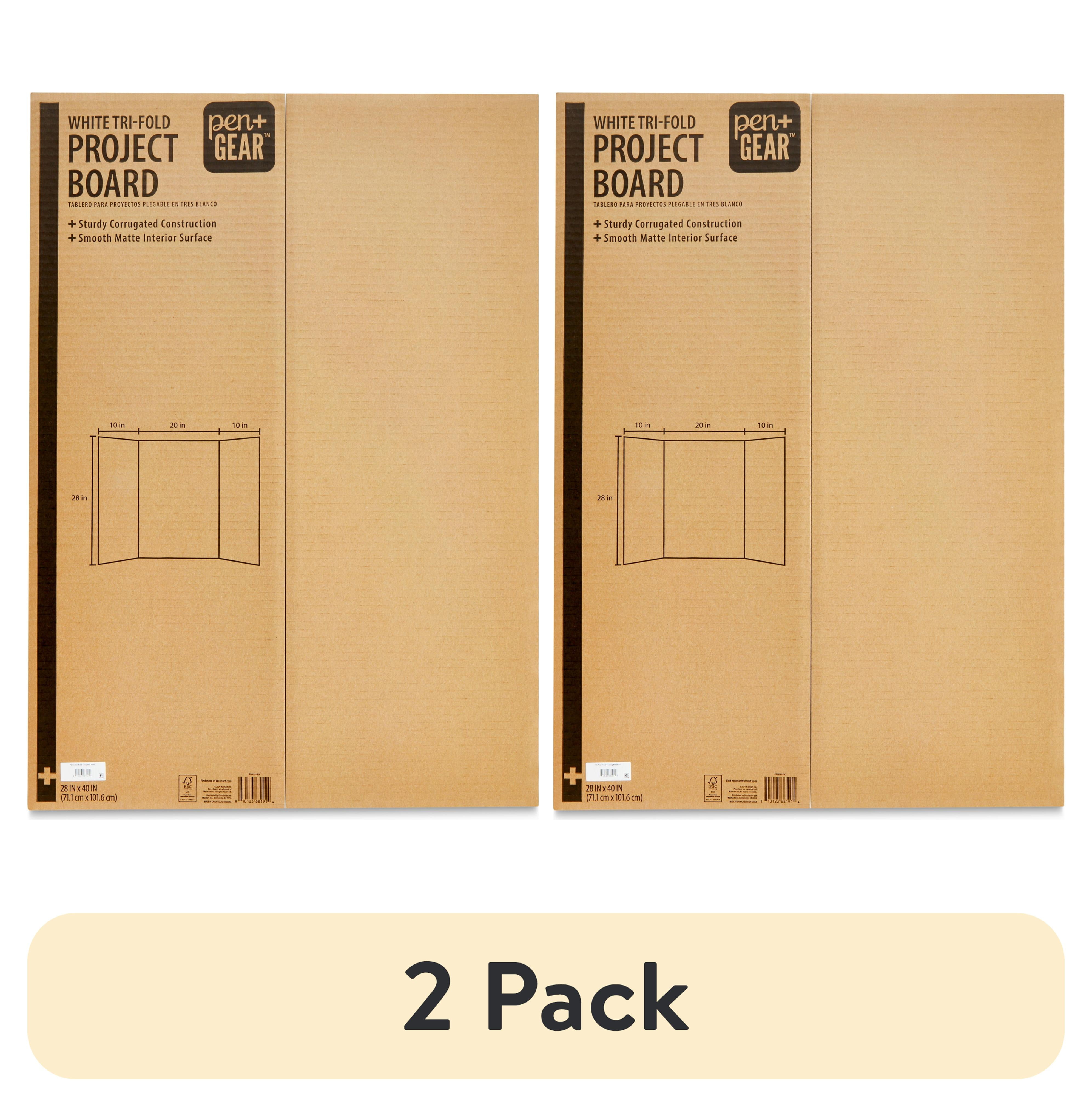 (2 pack) Pen+Gear White Tri-Fold Corrugated Project Board, 28" x 40"