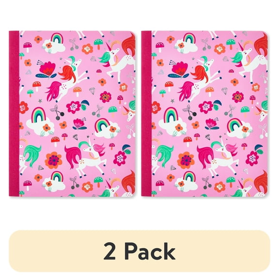 (2 pack) Pen+Gear Unicorns Composition Notebook, 9.75in x 7.5in, 80 Sheets