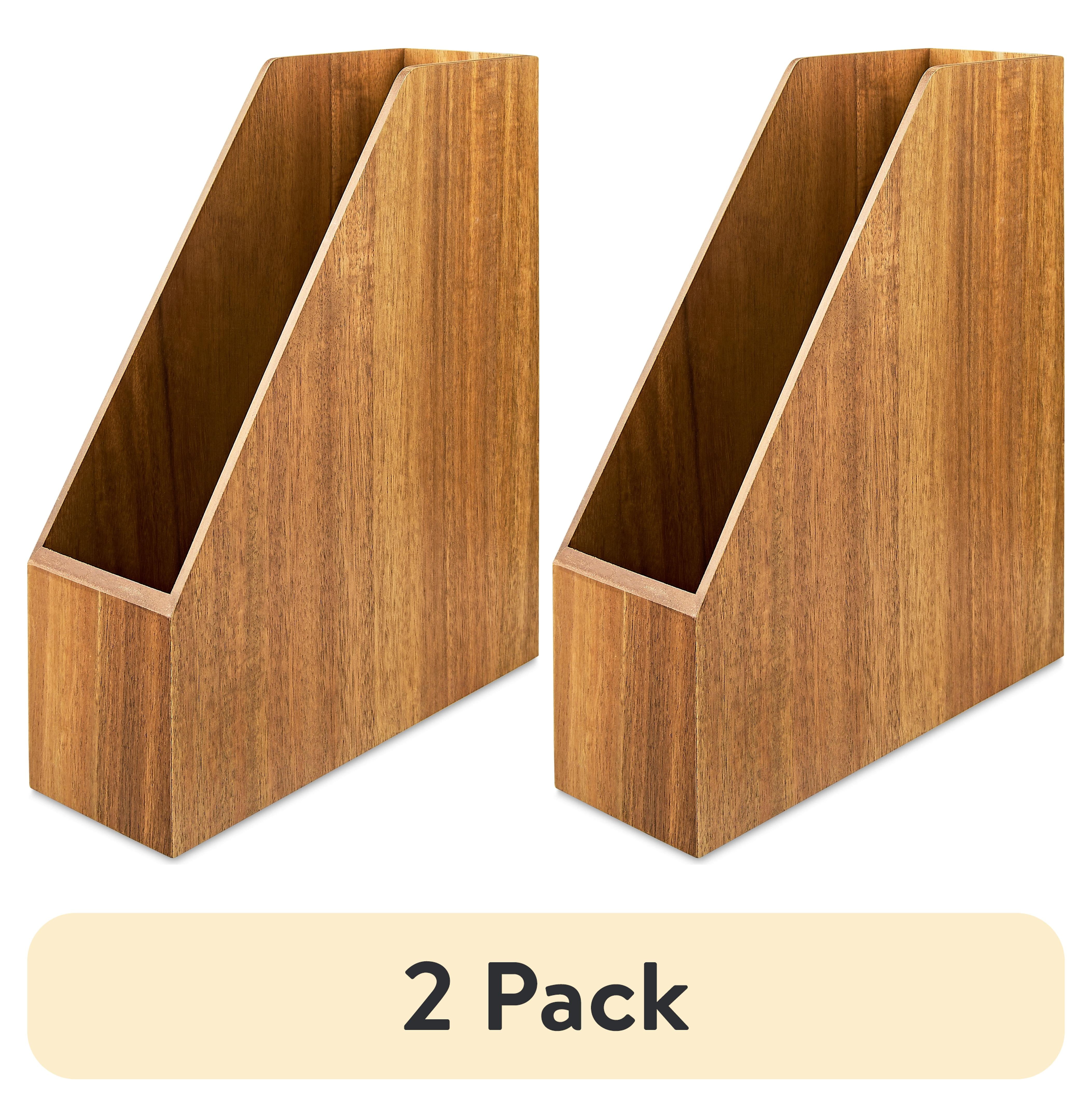 (2 pack) Pen+Gear Acacia Wooden Magazine Holder for Desktop Organizers
