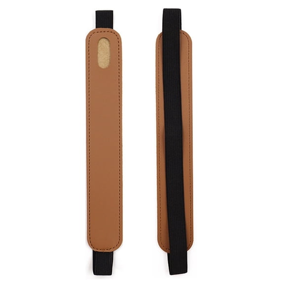 2 pack Pencil Holder Compatible with Pencil Sling Sleeve PU Leather Pouch Case Pocket Accessories Elastic Band Fit Notebook/Tablets - light brownExcluding pencils