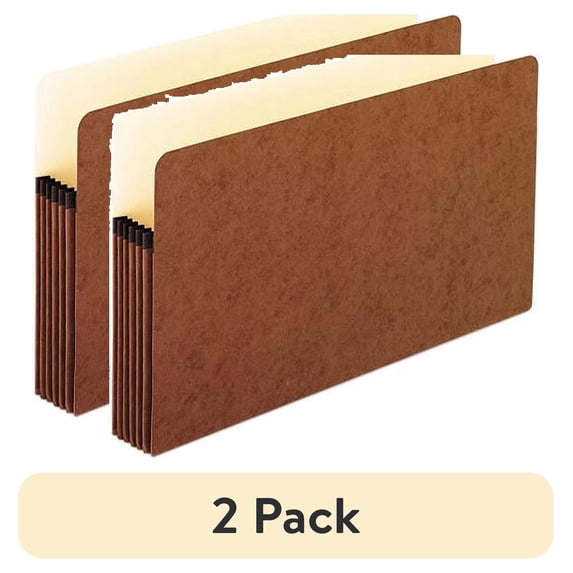 (2 pack) Pendaflex 1536G-OX 5 1/4 Inch Expansion File Pocket, Manila/Red Fiber, Legal, 10/Box