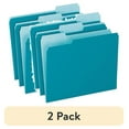 thumbnail image 1 of (2 pack) Pendaflex Colored File Folders 1/3 Cut Top Tab Letter Teal/Light Teal 100/Box 15213TEA, 1 of 7