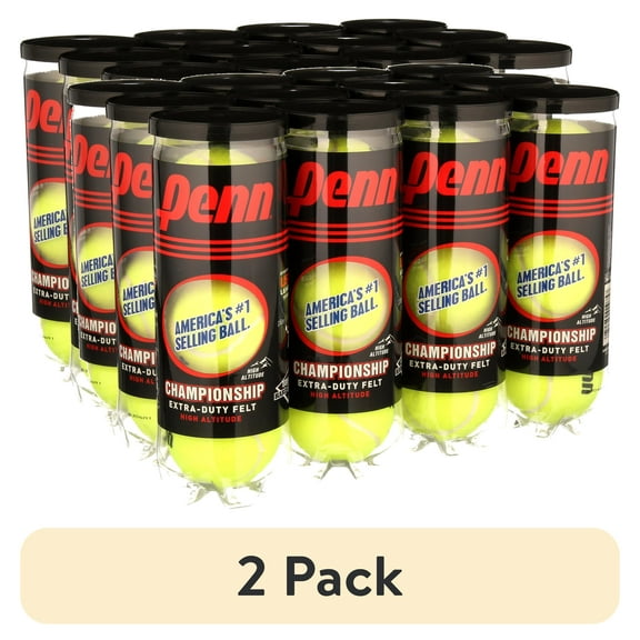 (2 pack) Penn Championship Extra Duty, High Altitude Tennis Balls (12 Cans, 36 Balls)