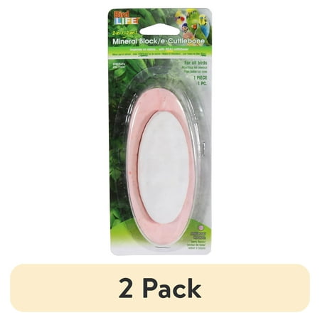 (2 pack) Penn-Plax 2-in-1 E-Cuttlebone & Mineral Block for Birds – Berry Flavor – 1 Pack
