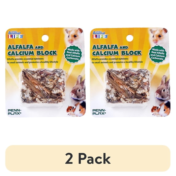 (2 pack) Penn-Plax Alfalfa and Calcium Mineral Block 40G- for Hamsters and Small Animals - New Condition