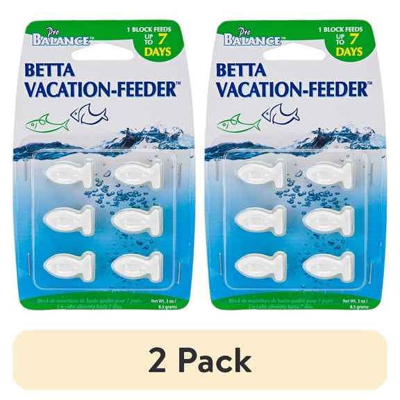 (2 pack) Penn-Plax Betta Vacation Feeder - 7 Day Tablet Fish Food - for Weekend Getaways - 6 Per 1 Pack
