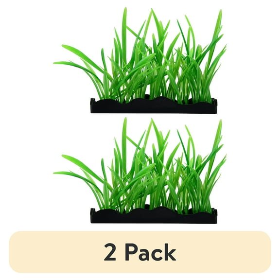 (2 pack) Penn-Plax Foregrounder Aqua-Scaping - Green Bunch Plants - Aquariums Decor - Five Per Pack